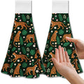 CUTHOLLOW Cheetah & Flowers Microfiber Tea Towels with Loop, Set of 2
