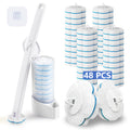 Ucaimao Disposable Toilet Brush and Holder Set with 48 Cleaner Refills