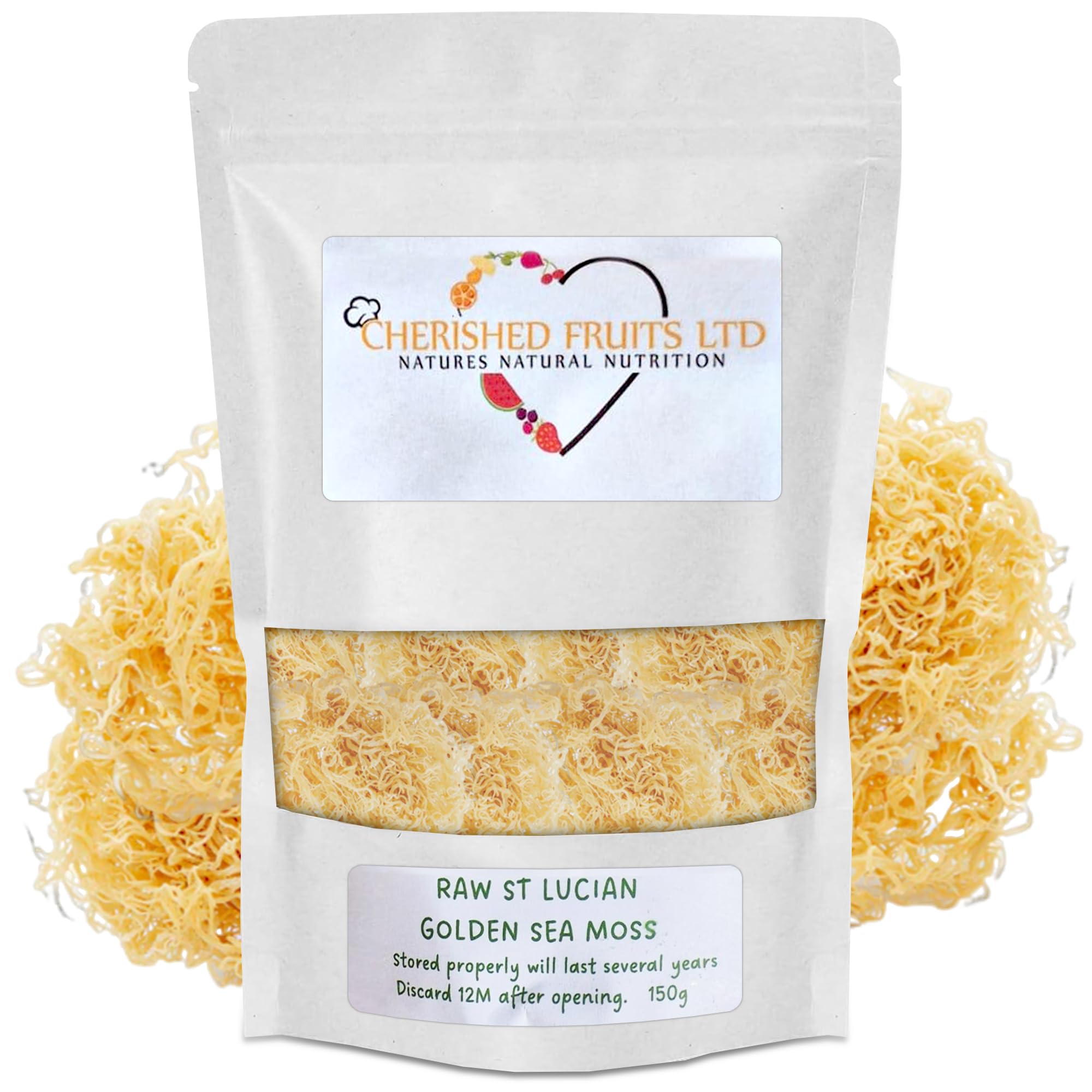 Jolof Store Raw Golden Sea Moss – Wildcrafted Organic Superfood - 150g
