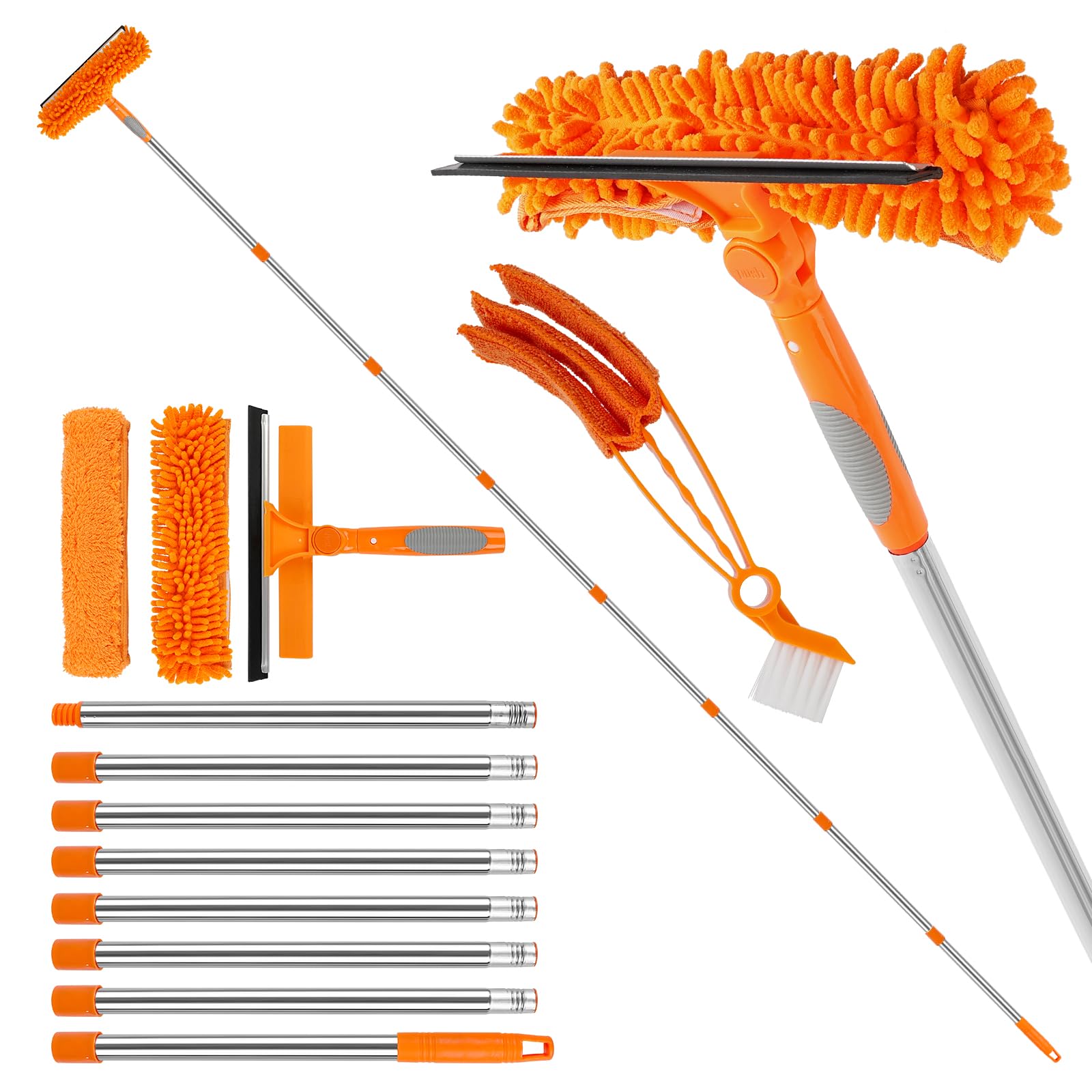 Jolof Store Window Squeegee Cleaner Kit with 10.5ft Extension Pole