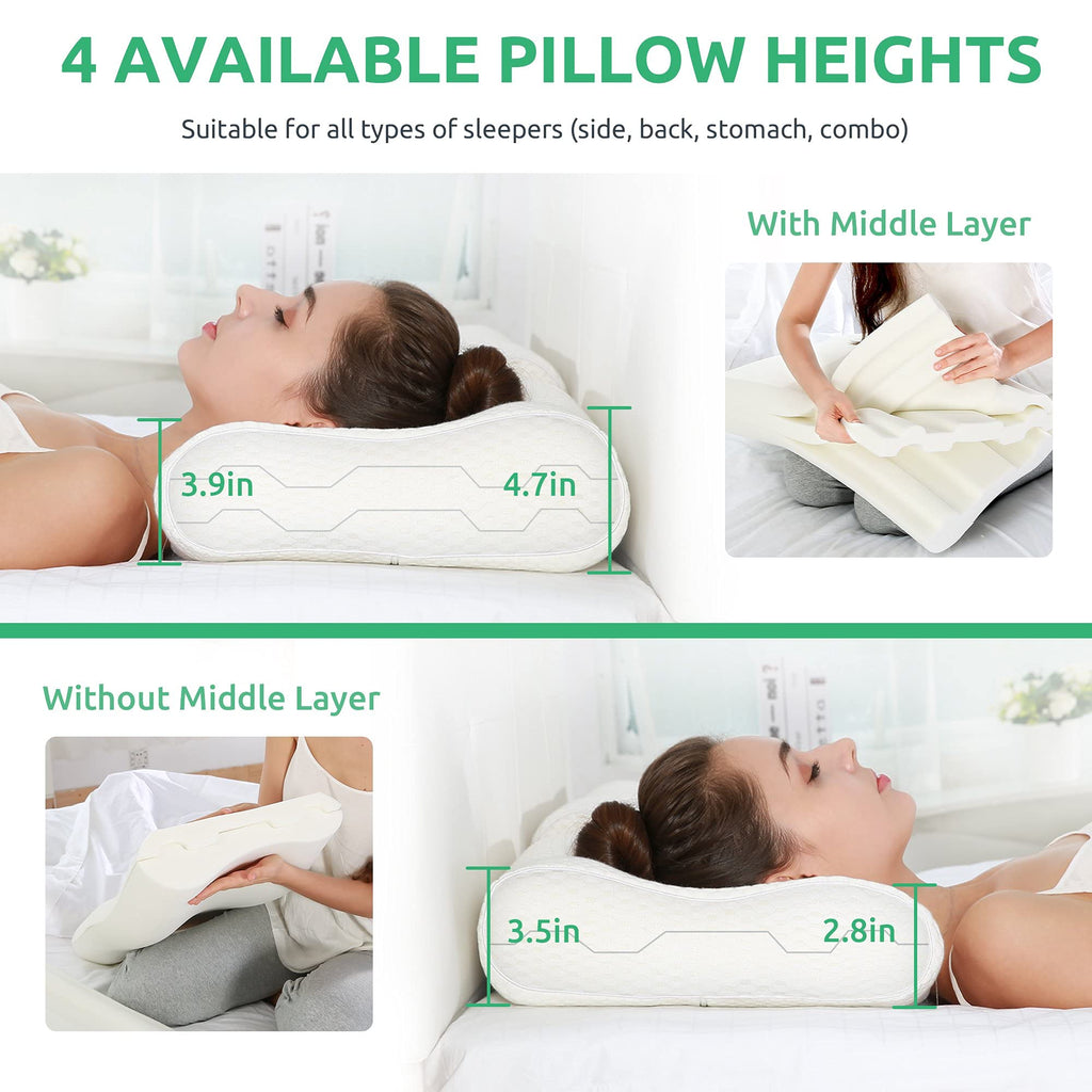 UTTU Cervical Memory Foam Pillow – Adjustable Orthopedic Cooling Pillow