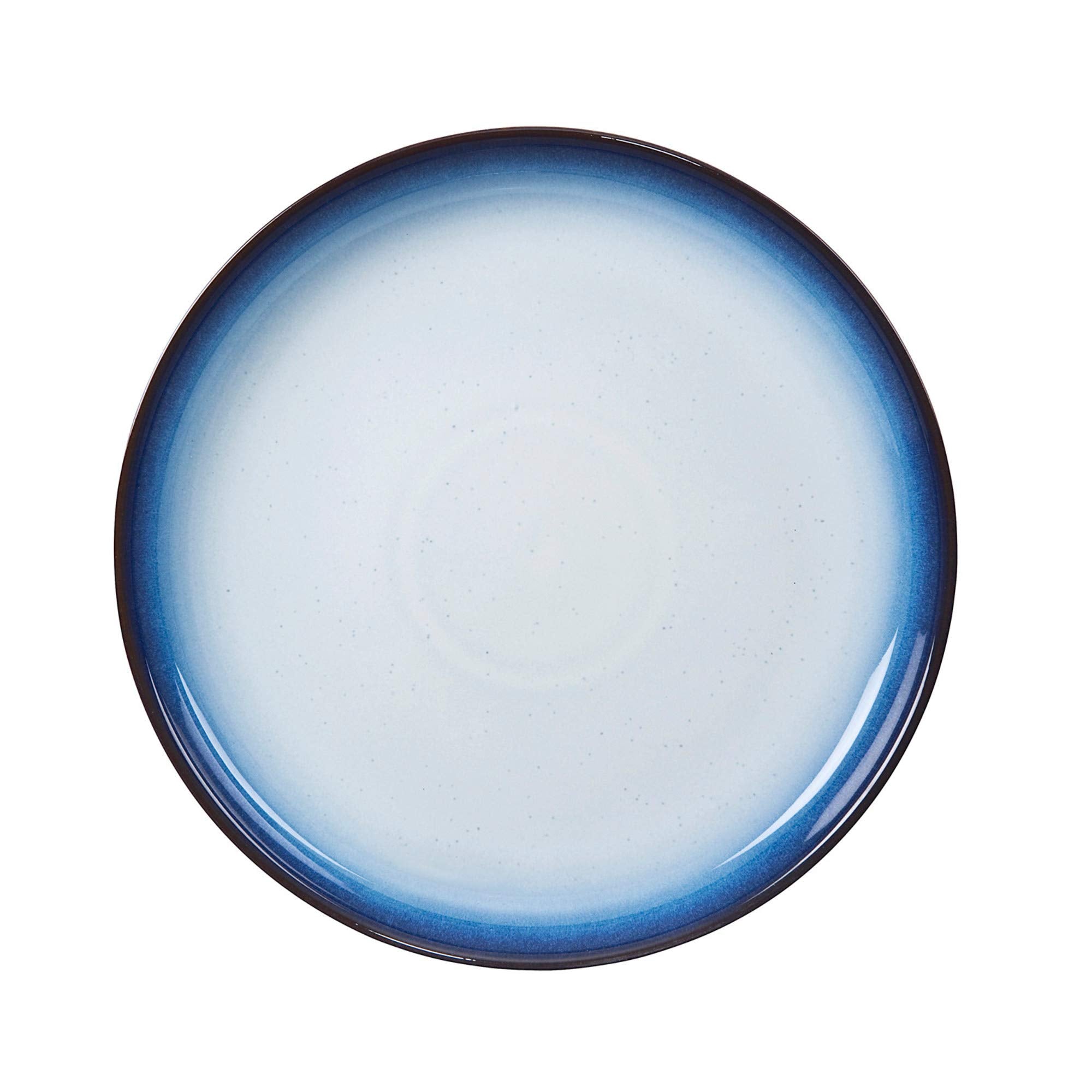 Denby Blue Haze Dinner Plates - Set of 4 Large Ceramic Stoneware