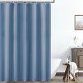 EZESO Blue Linen Shower Curtain | 230GSM Weighted Waterproof Fabric