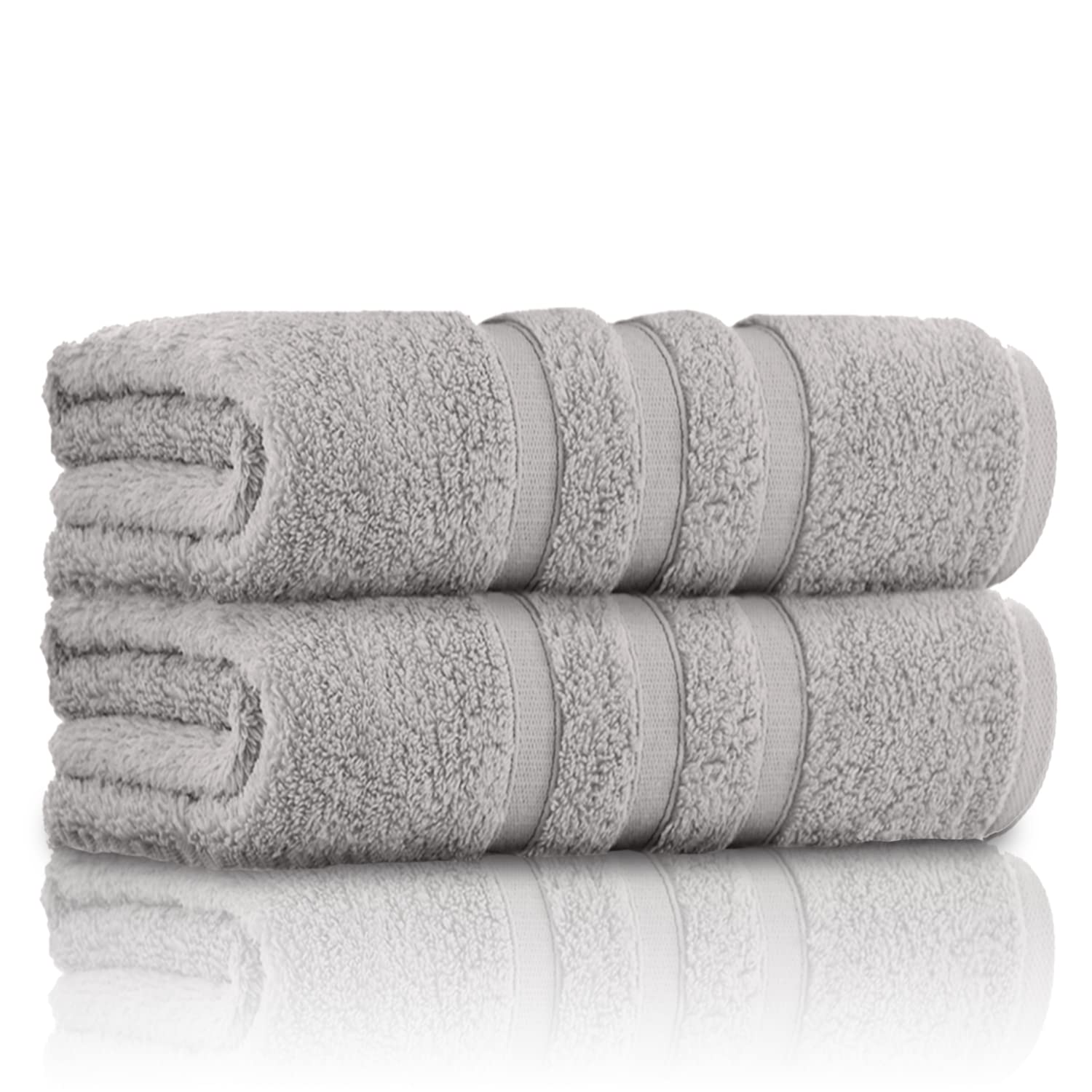 GC Gaveno Cavailia 100% Cotton Bath Towel | 550 GSM Zero Twist - Silver
