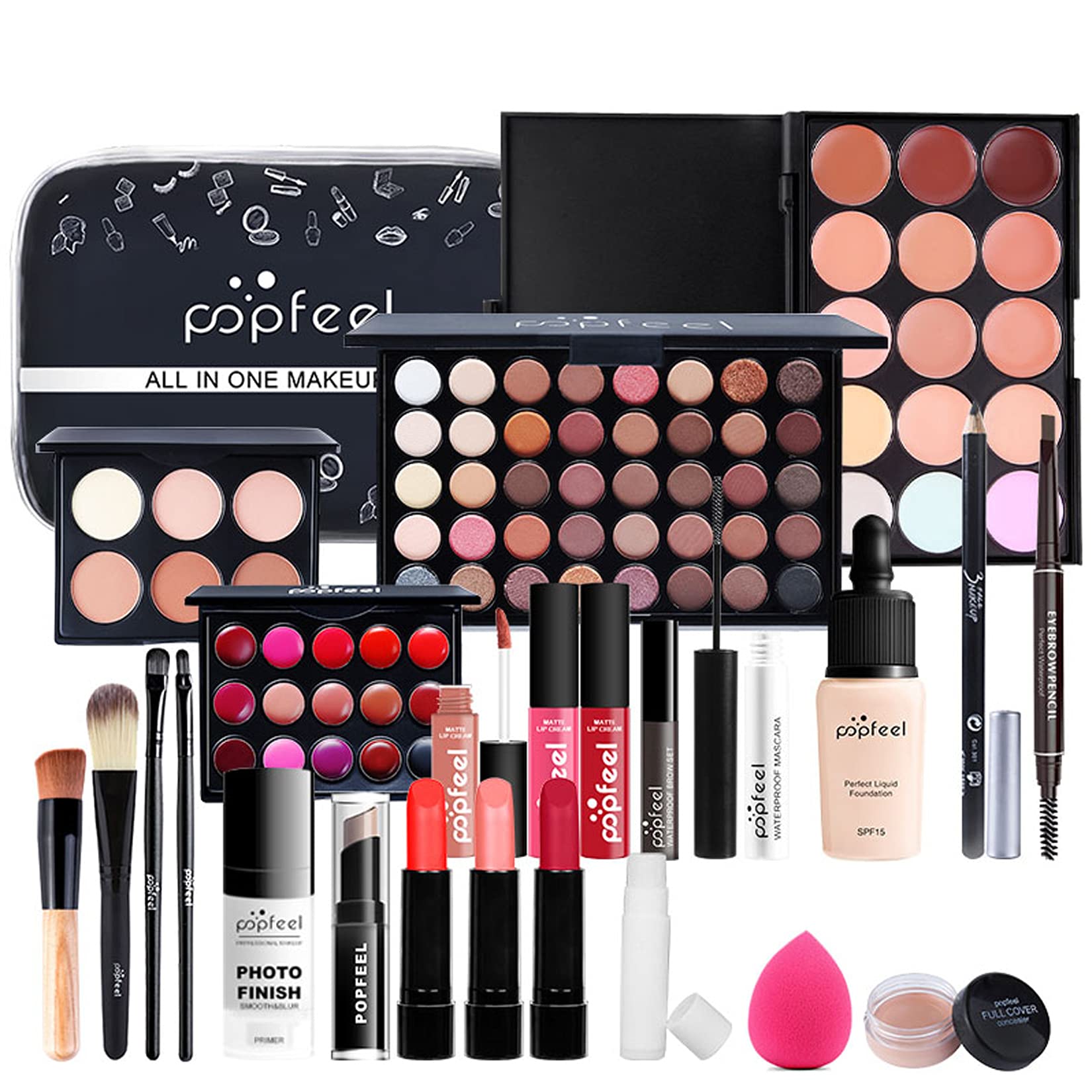 MKNZOME 24 Pcs Professional Makeup Set – Full Size Cosmetic Kit with Bag