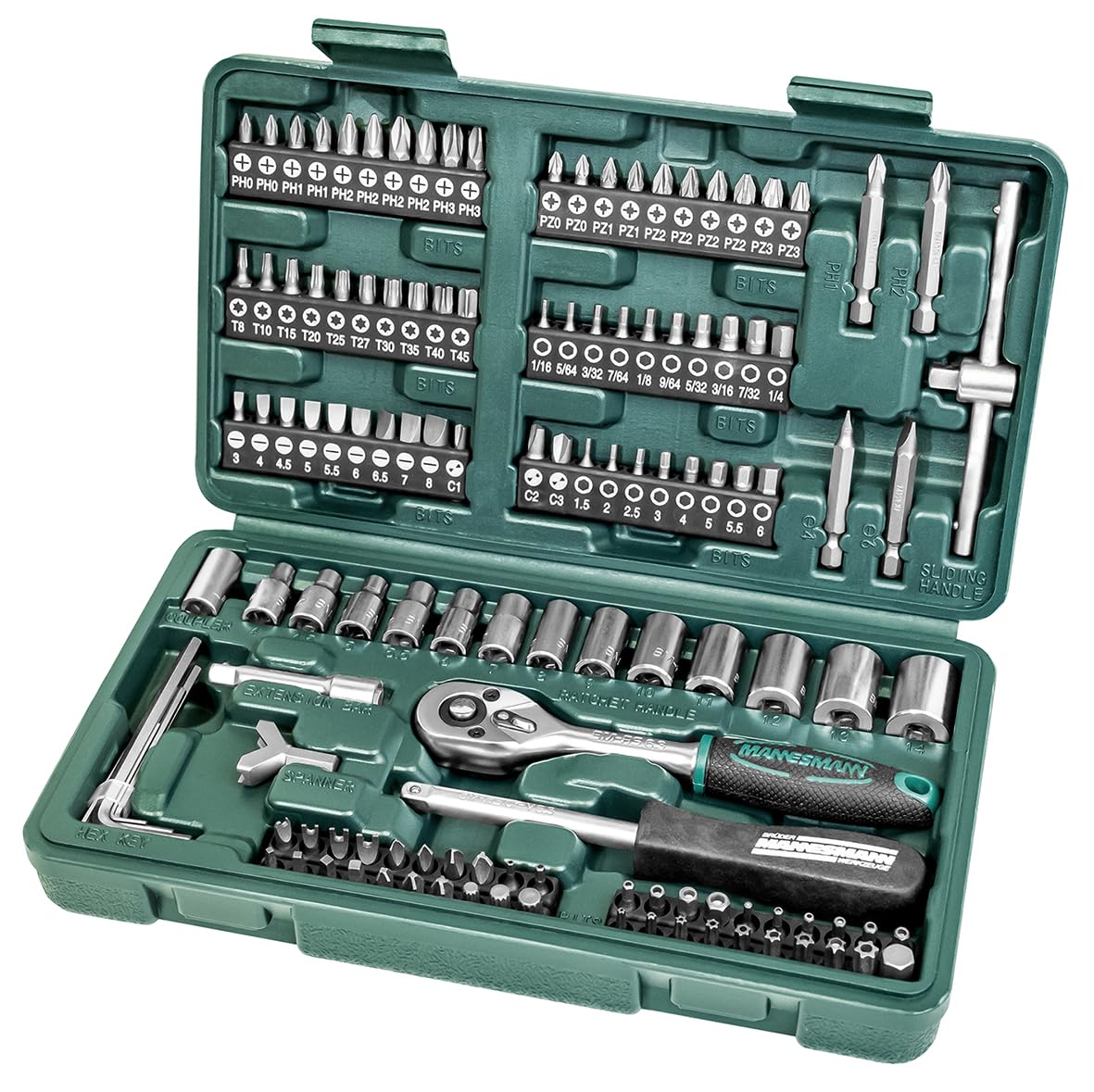 Mannesmann 130-Piece Socket and Bit Set | Professional Tool Kit