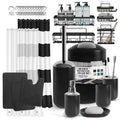 Clara Clark Bathroom Set - 28PC Bathroom Set with Adhesive Corner Shower Caddy Hanging, Bathroom Sets with Shower Curtain and Rugs