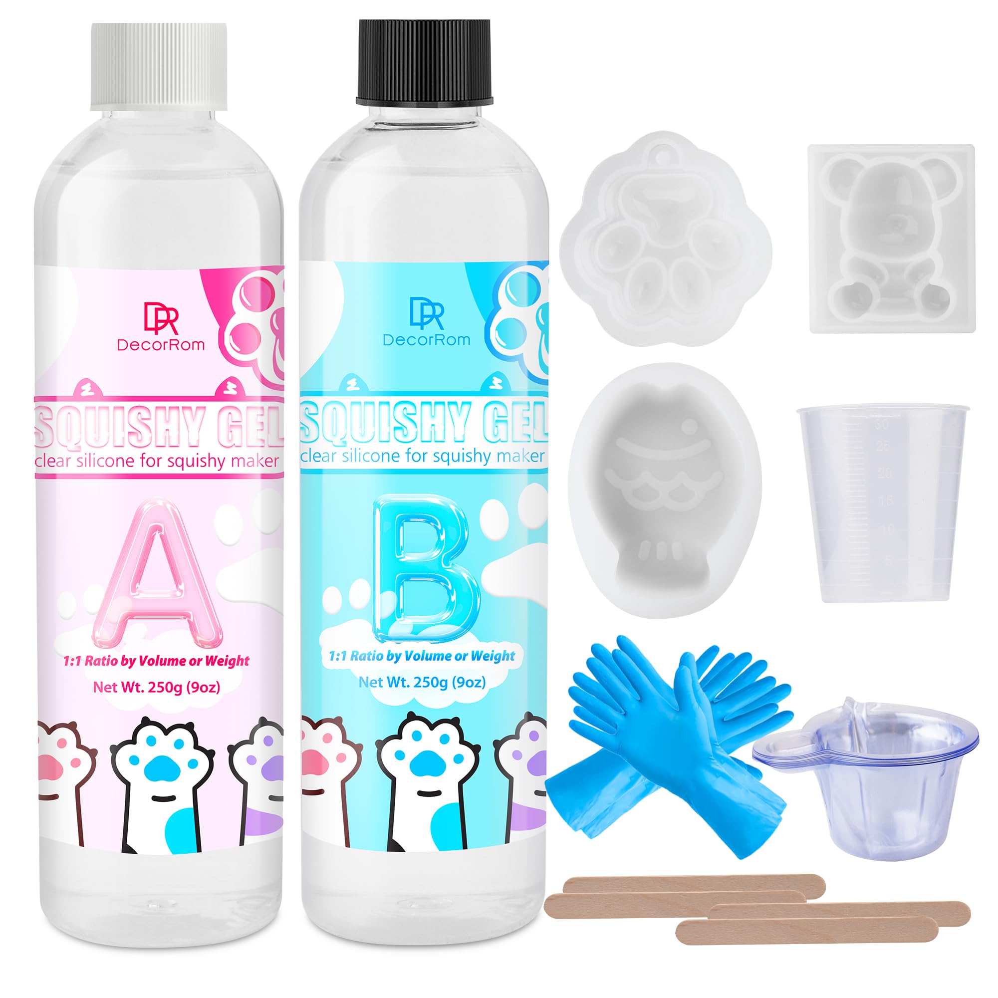 Taba Squishy Kit – 500g Transparent Fast Cure Liquid Silicone