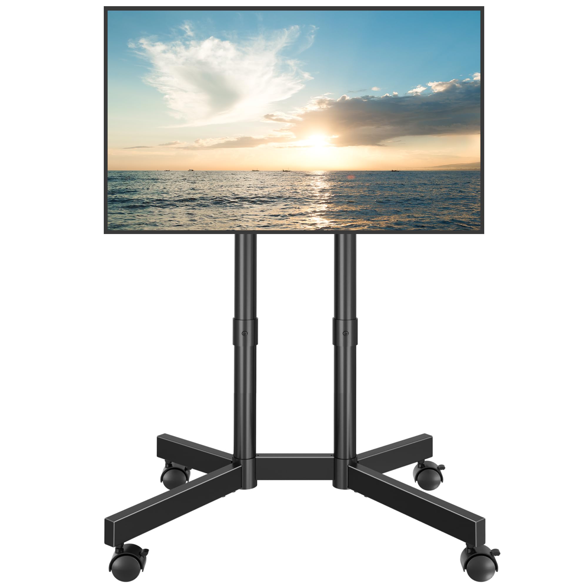 BONTEC Rolling TV Stand for 32-70 inch TVs | Mobile Cart with Wheels