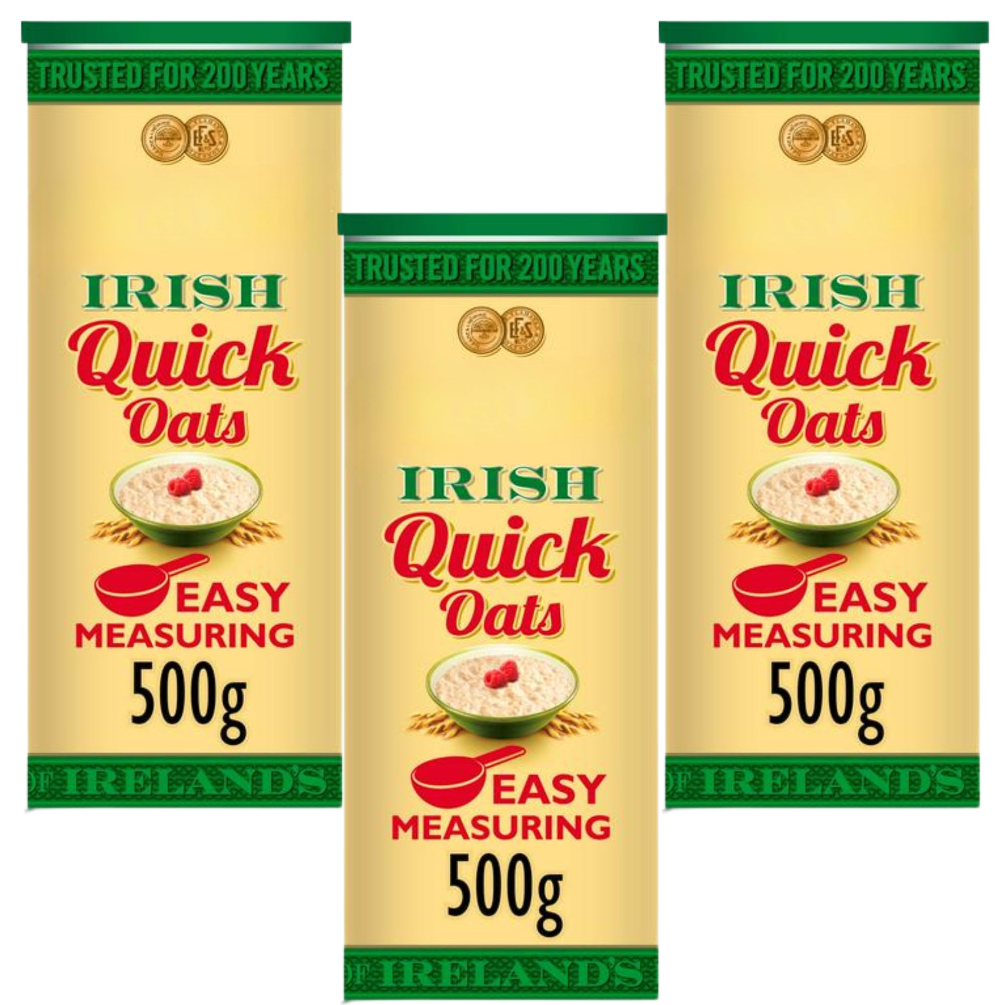 Flahavan's Irish Quick Oats – Wholegrain Rolled Porridge (500g, 3 Pack)