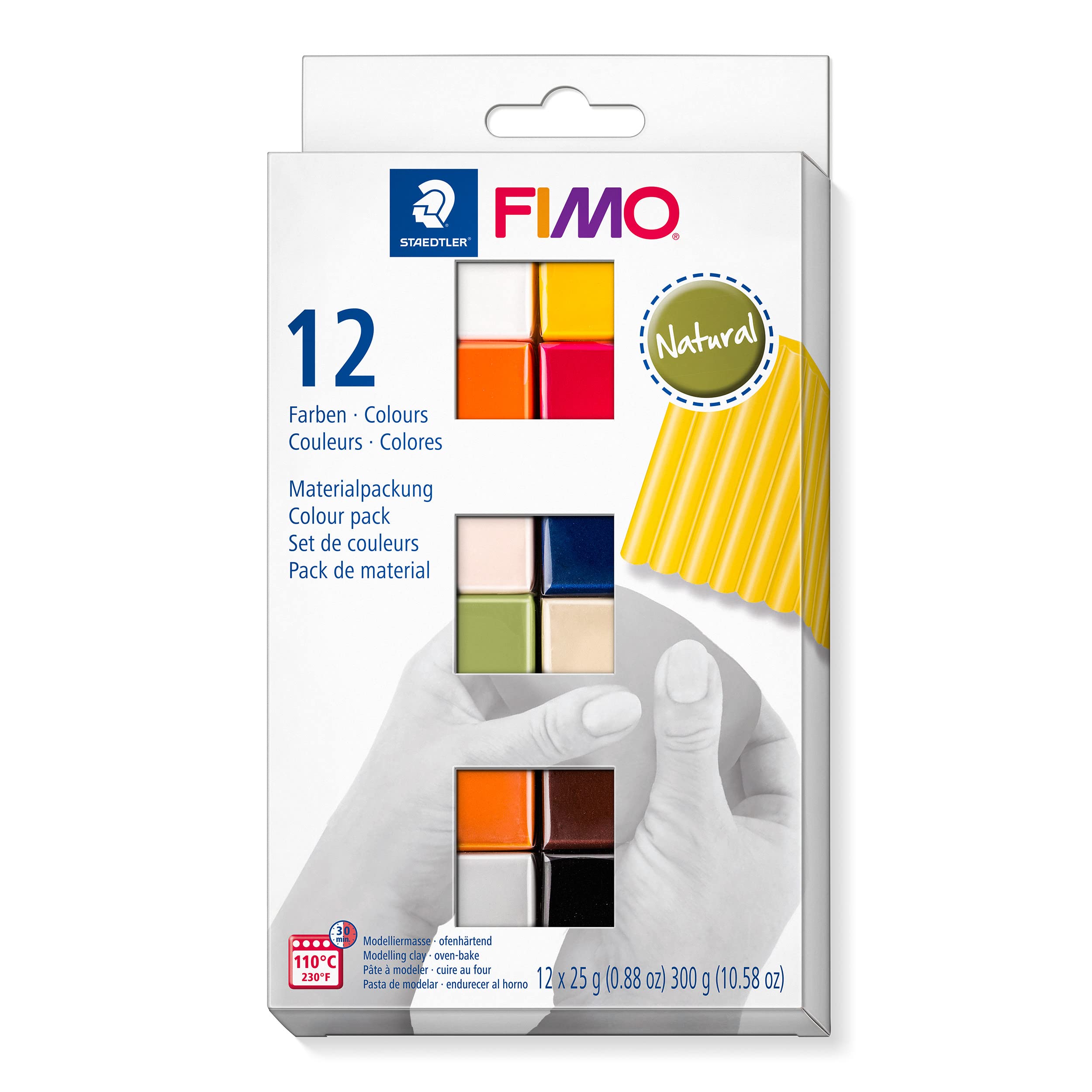 STAEDTLER FIMO Soft Polymer Modelling Clay – Natural Colours, 12 Pack