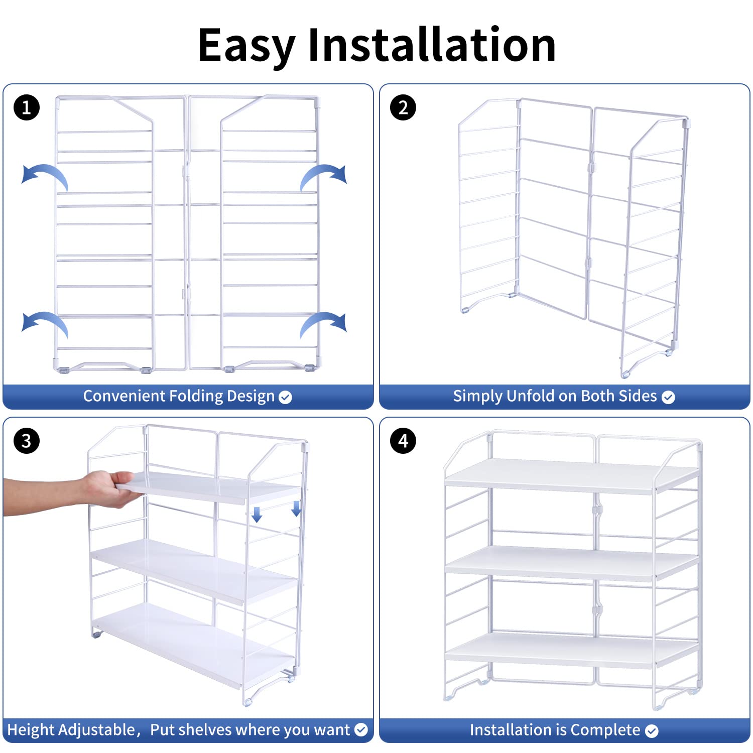 AIRUJIA 3-Tier Spice Rack Organizer – Stainless Steel Kitchen Storage Shelf