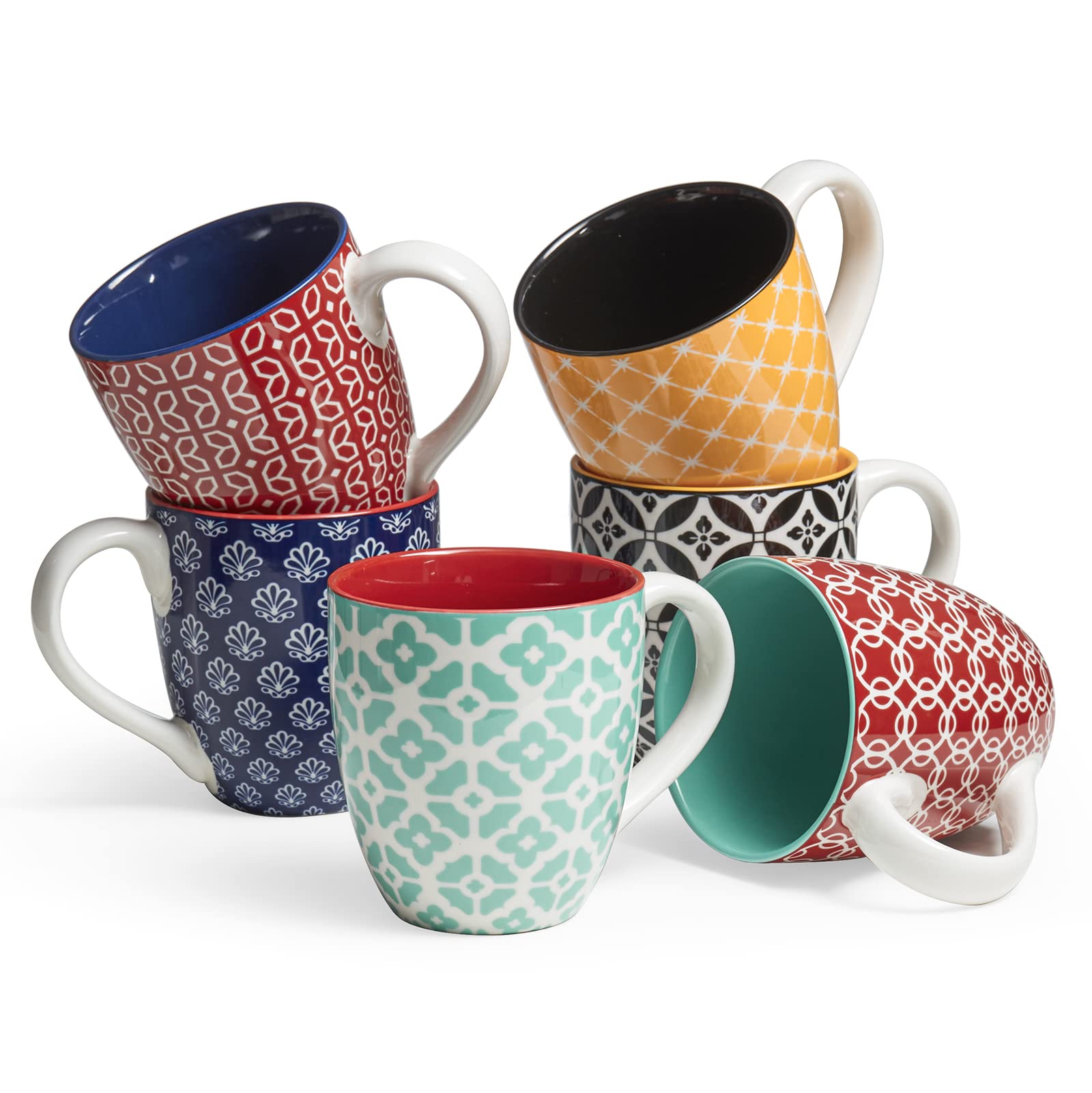 DOWAN Ceramic Coffee Mugs Set of 6 | 19oz Large Porcelain Tea Cups