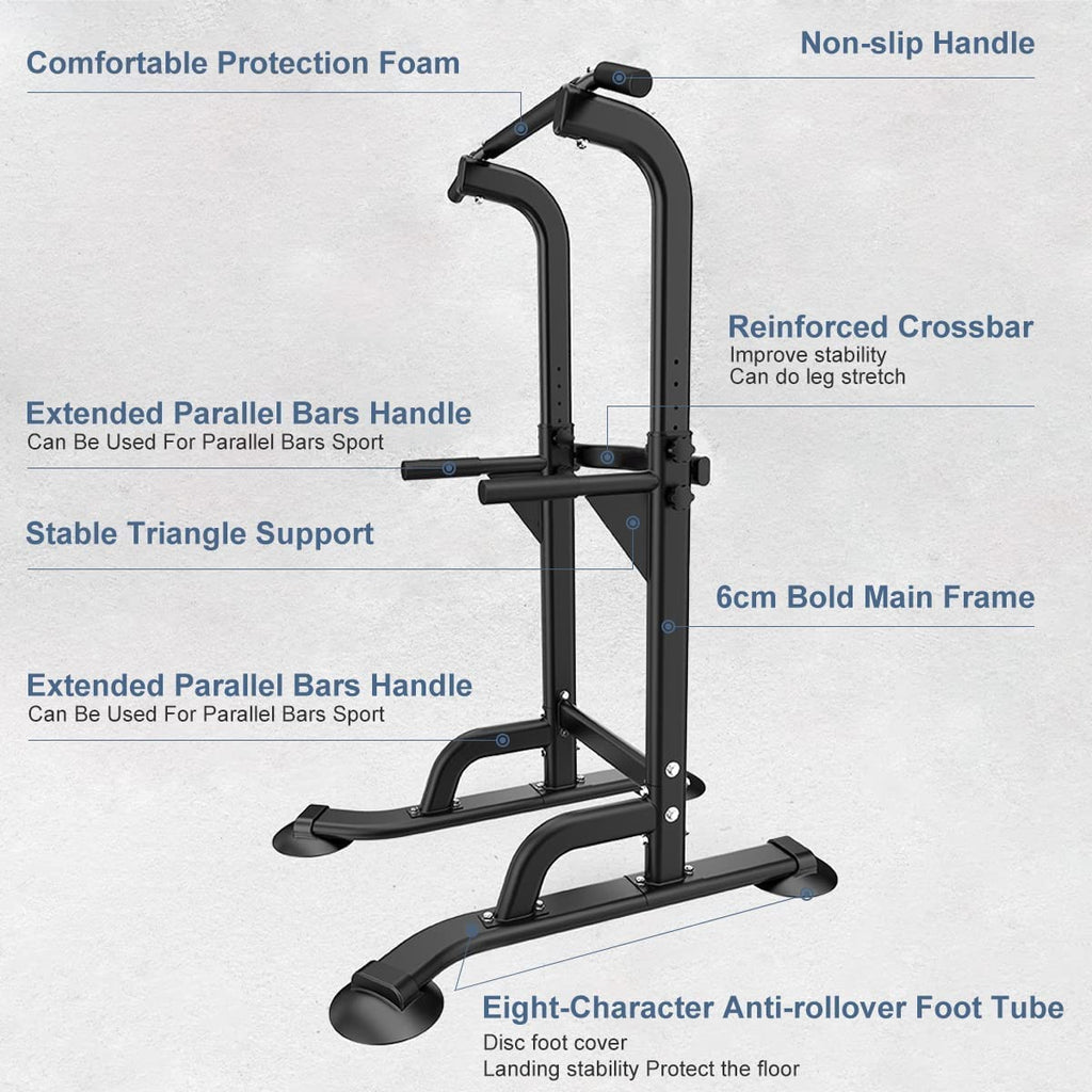 Leiblsufo Power Tower Dip Station – Adjustable Pull Up Bar Home Gym
