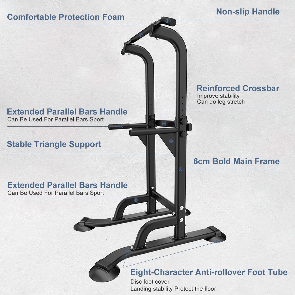 Leiblsufo Power Tower Dip Station – Adjustable Pull Up Bar Home Gym