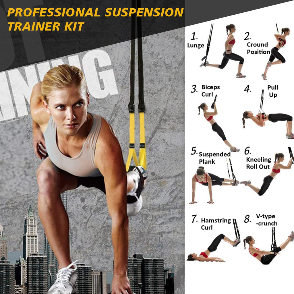 UONNER Suspension Trainer – Home Gym Resistance Straps for Full Body Workout