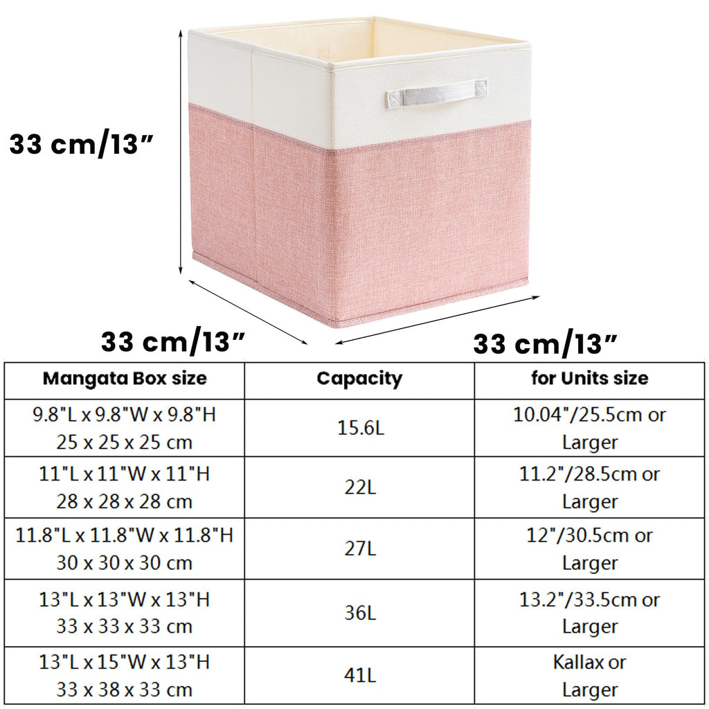 Mangata Cube Storage Boxes 33x33x33 cm, Large Fabric storage baskets for Storage Cube Units, Clothes Bins, Baskets, Chests,Toys - image 3