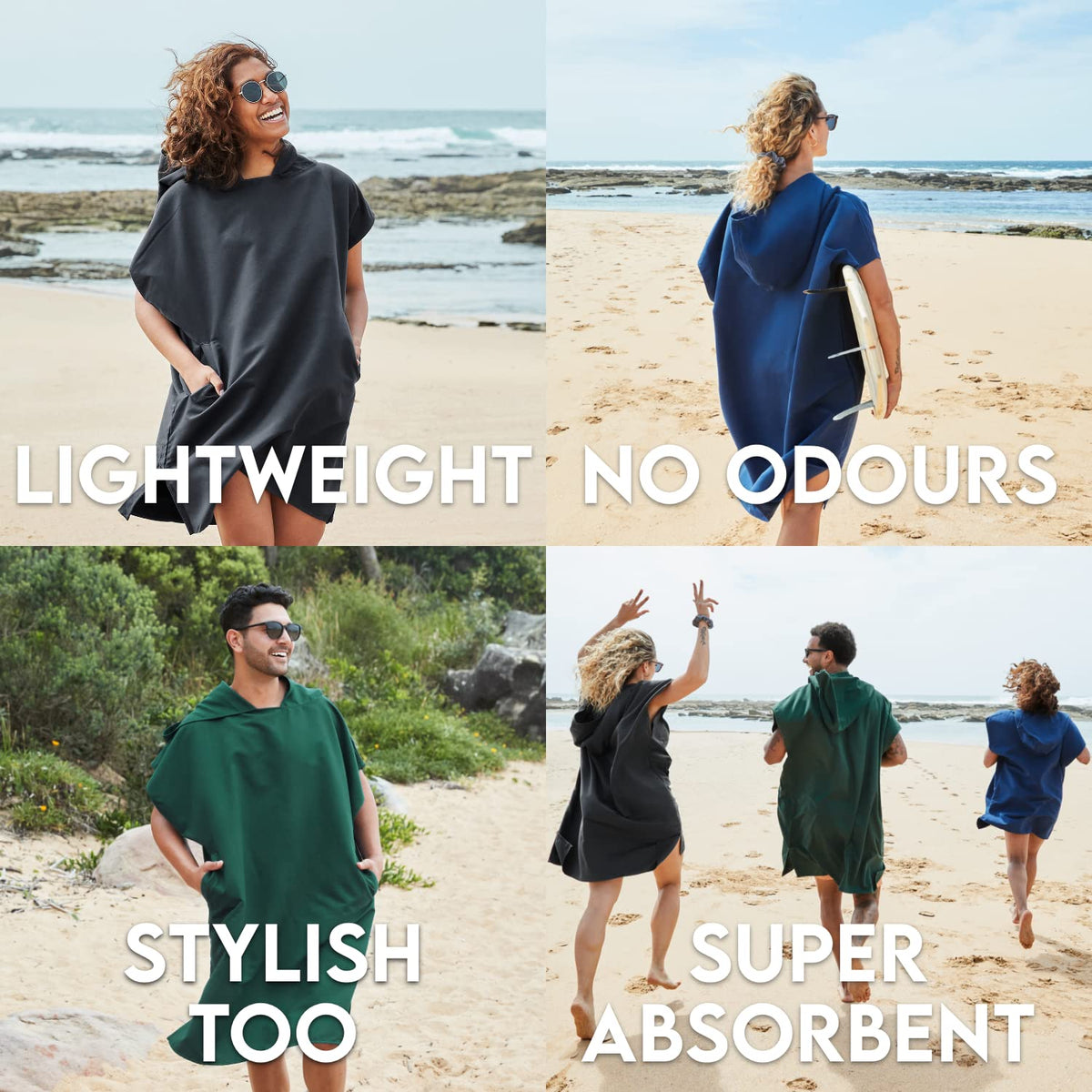 Dock & Bay Adult Beach Poncho - Hooded Towel with Deep Pockets - for Beach & Pool - Super Absorbent, Quick Dry - Classic - Yosemite Navy, Medium - image 5