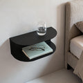 Miluka Floating Bedside Tables Set of 2 | Black Metal Wall Mounted Shelves