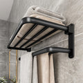 Jolof Store Matte Black Aluminum Double Towel Rack - Wall Mounted 60cm