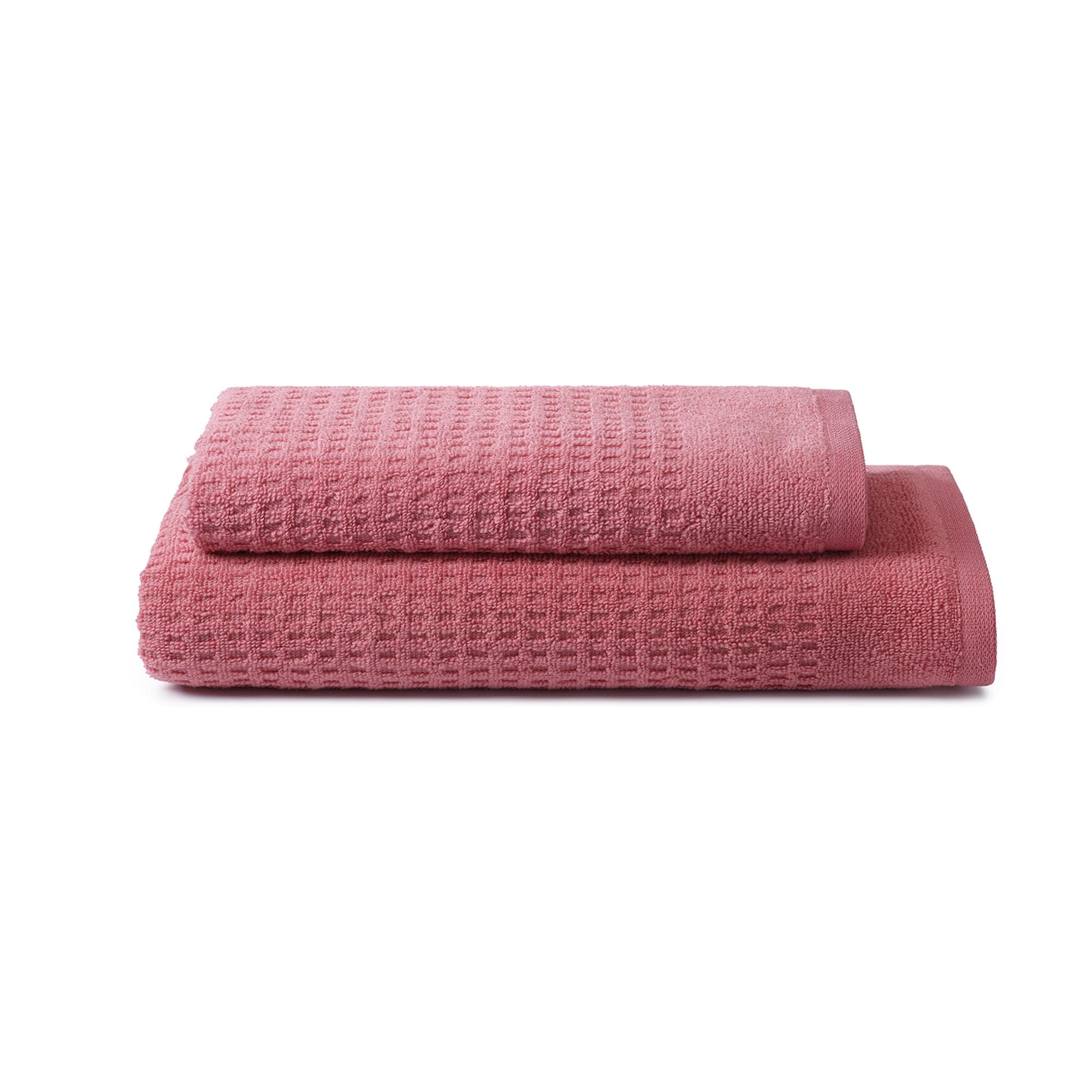 OSAMA Sweet Home Waffle Hand Towel Set – Pure Cotton Zero Twist – Dusty