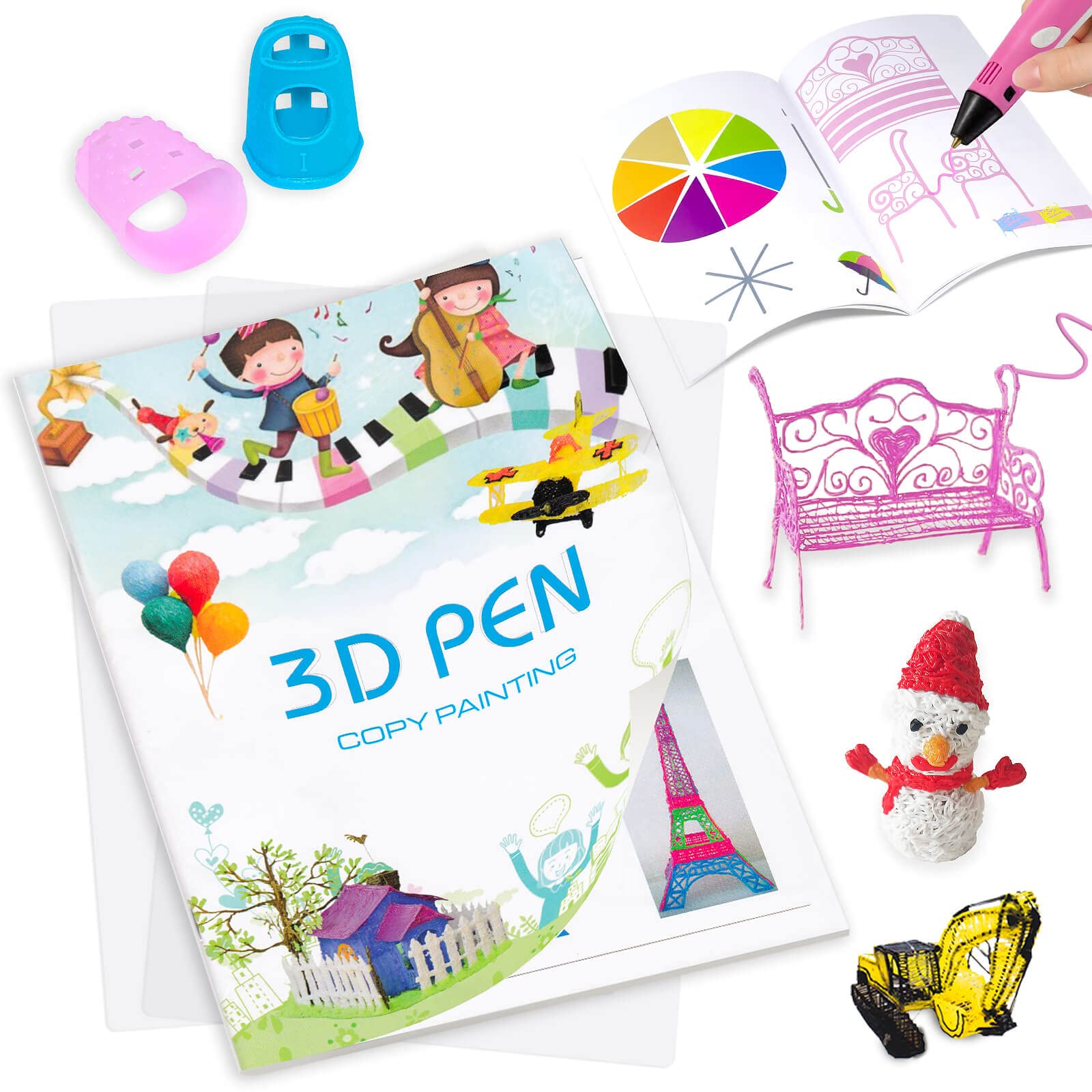 3D Pen Drawing Book - 40 Reusable Patterns with Clear Plates