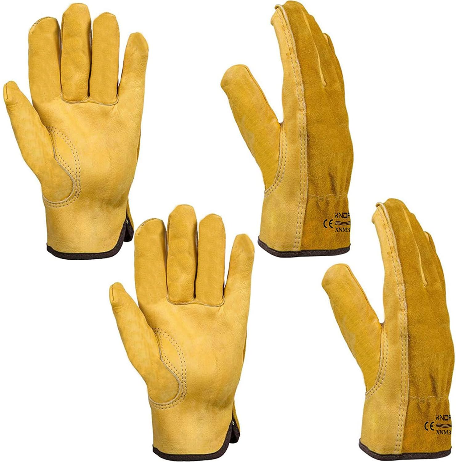 Xndryan Thorn Proof Gardening Gloves – 2 Pairs Heavy Duty Leather Safety