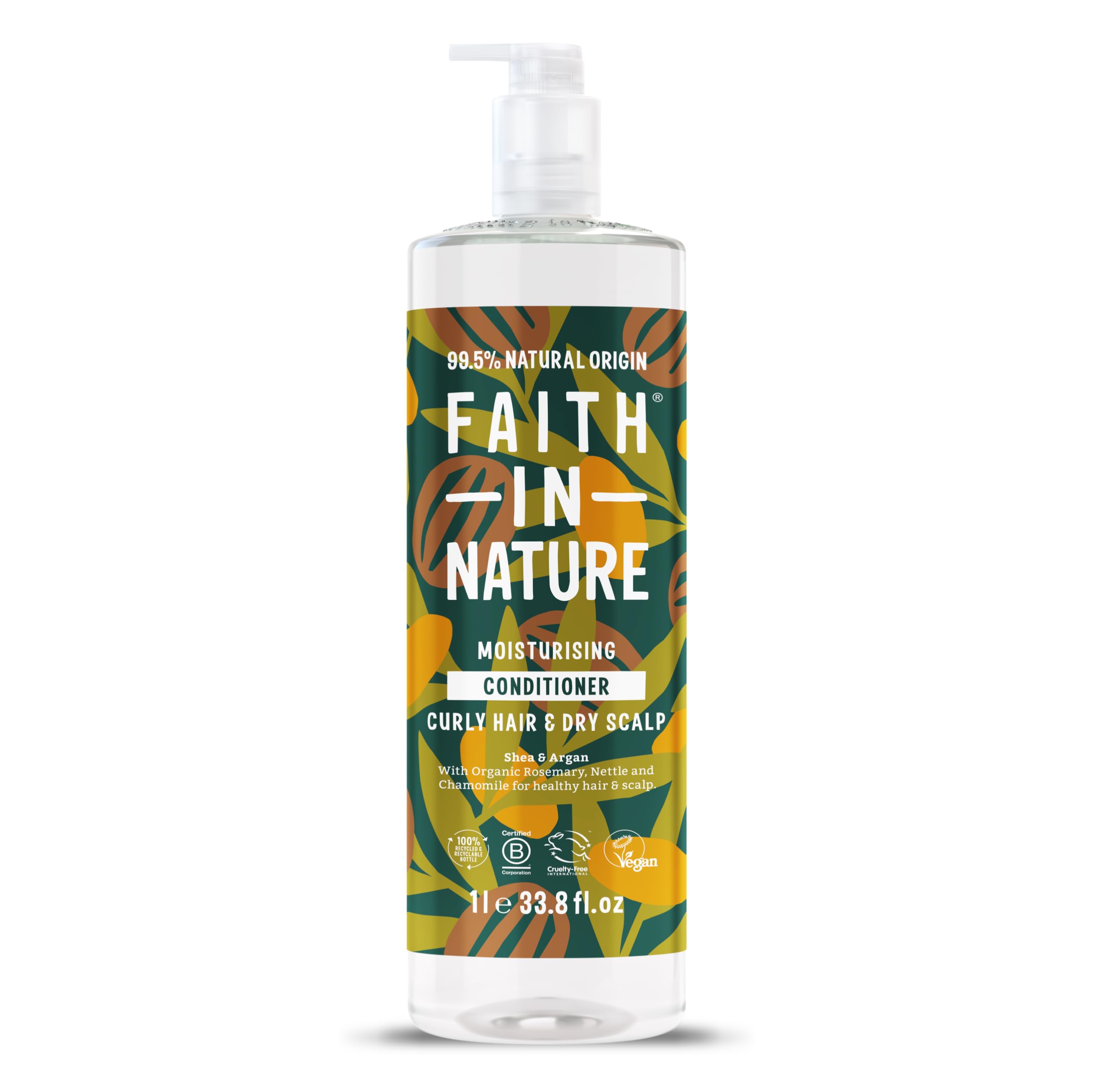 Faith In Nature Shea & Argan Conditioner - 1L Moisturising for Curly Hair