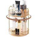 CESTATIVO 360° Rotating Makeup Organizer – 2-Tier Amber Skincare Storage