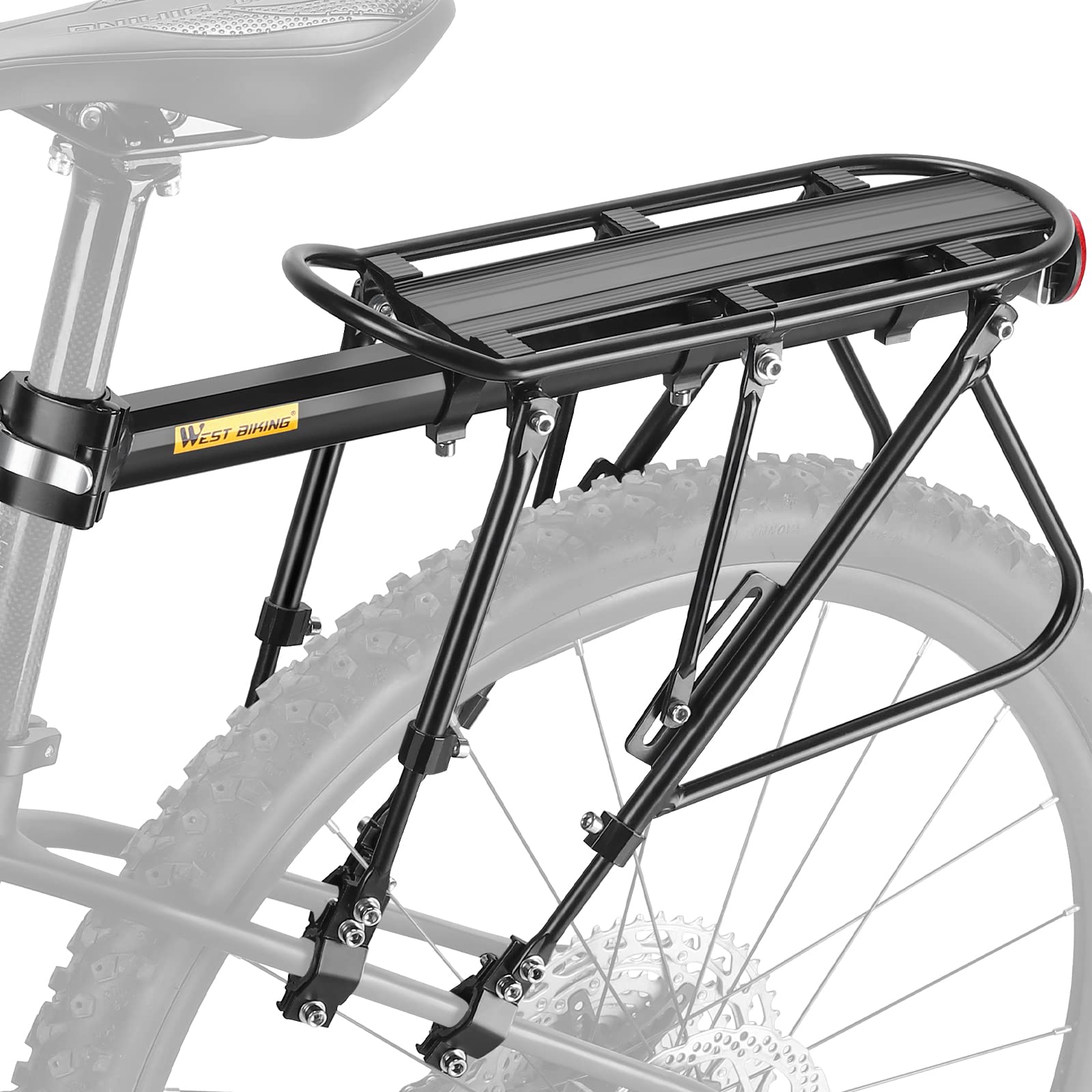 West Biking Rear Bike Rack | 100KG Aluminum Alloy Pannier Cargo Carrier