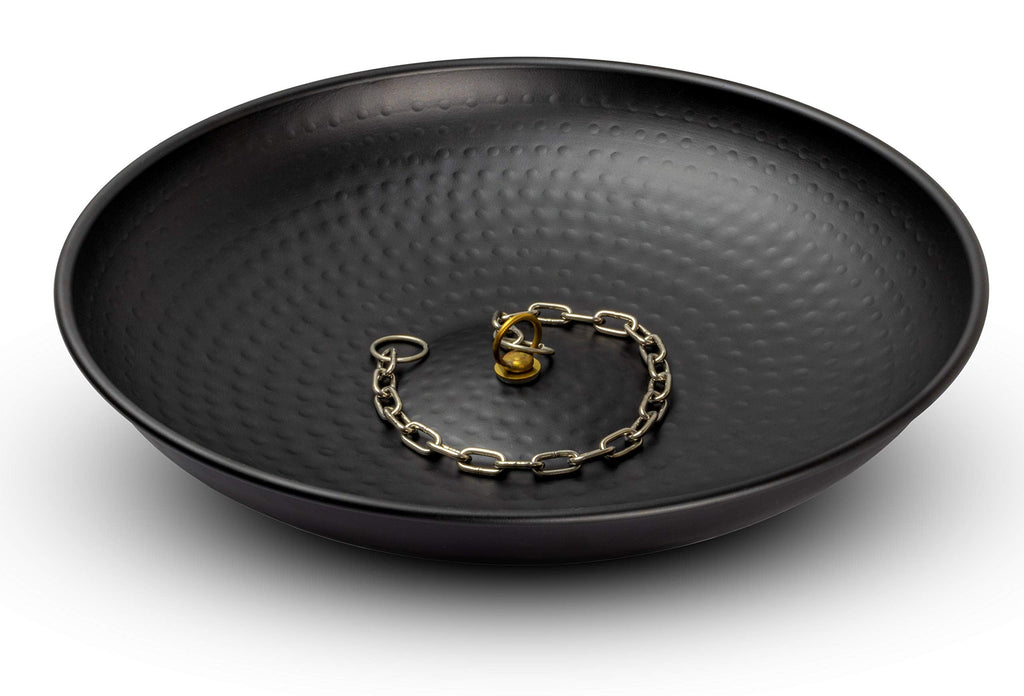 Monarch Rain Chains 15" Hand Hammered Anchoring Basin | Matte Black