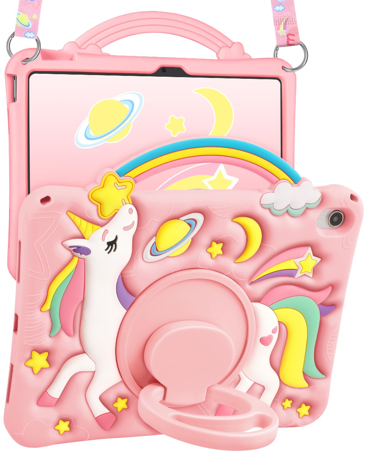 Kokaade iPad 10th Gen Case - Cute Cartoon Horse Silicone Cover with Stand
