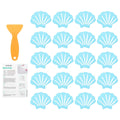 Jolof Store 20Pcs Non-Slip Bathtub Stickers – Shell Shape PEVA Decals, Blue