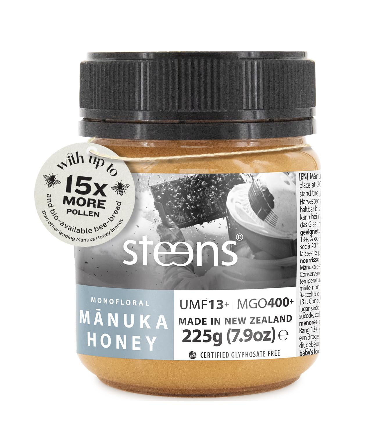 Steens Raw Manuka Honey | MGO 400+ UMF 13+ New Zealand Honey – 225g