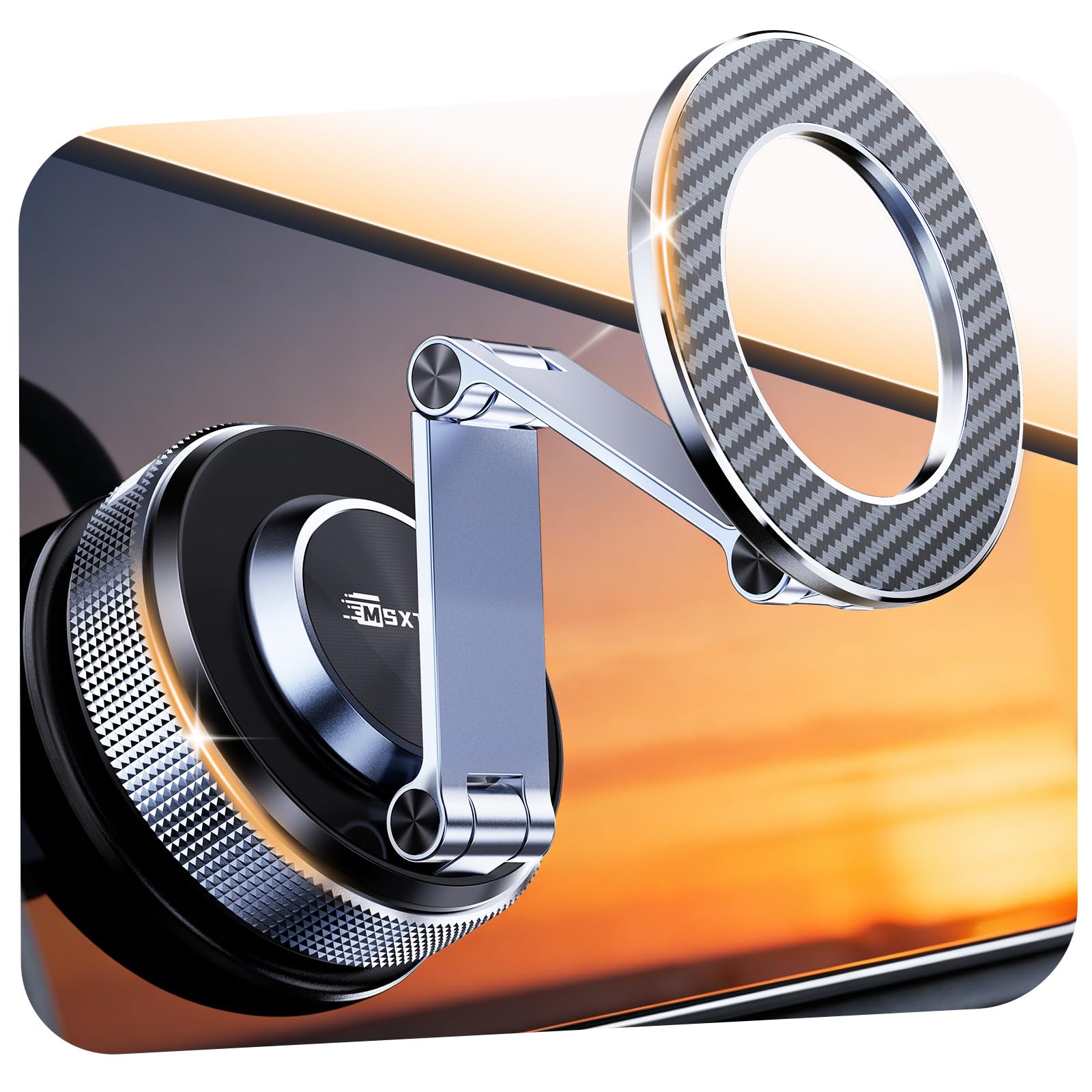 MSXTTLY Vmag S3 Magnetic Car Phone Holder - Alloy Dual-Fold Arm Mount