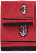 AC Milan Cotton Terry Towel and Guest Set – Red/Black, 2 Pieces