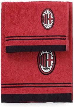 AC Milan Cotton Terry Towel and Guest Set – Red/Black, 2 Pieces