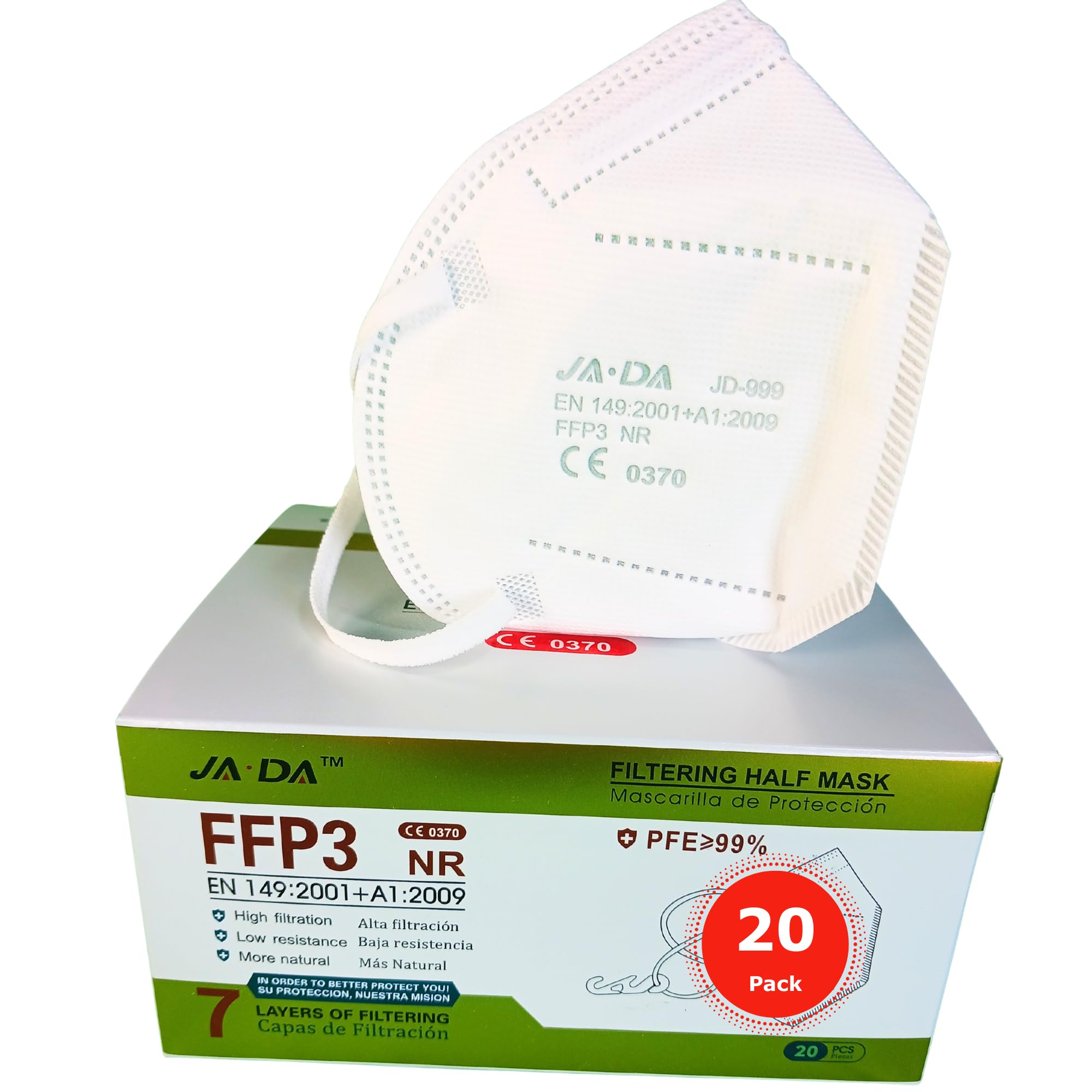 FFP3 Face Masks – EN149 Certified Dust Masks (Pack of 20)
