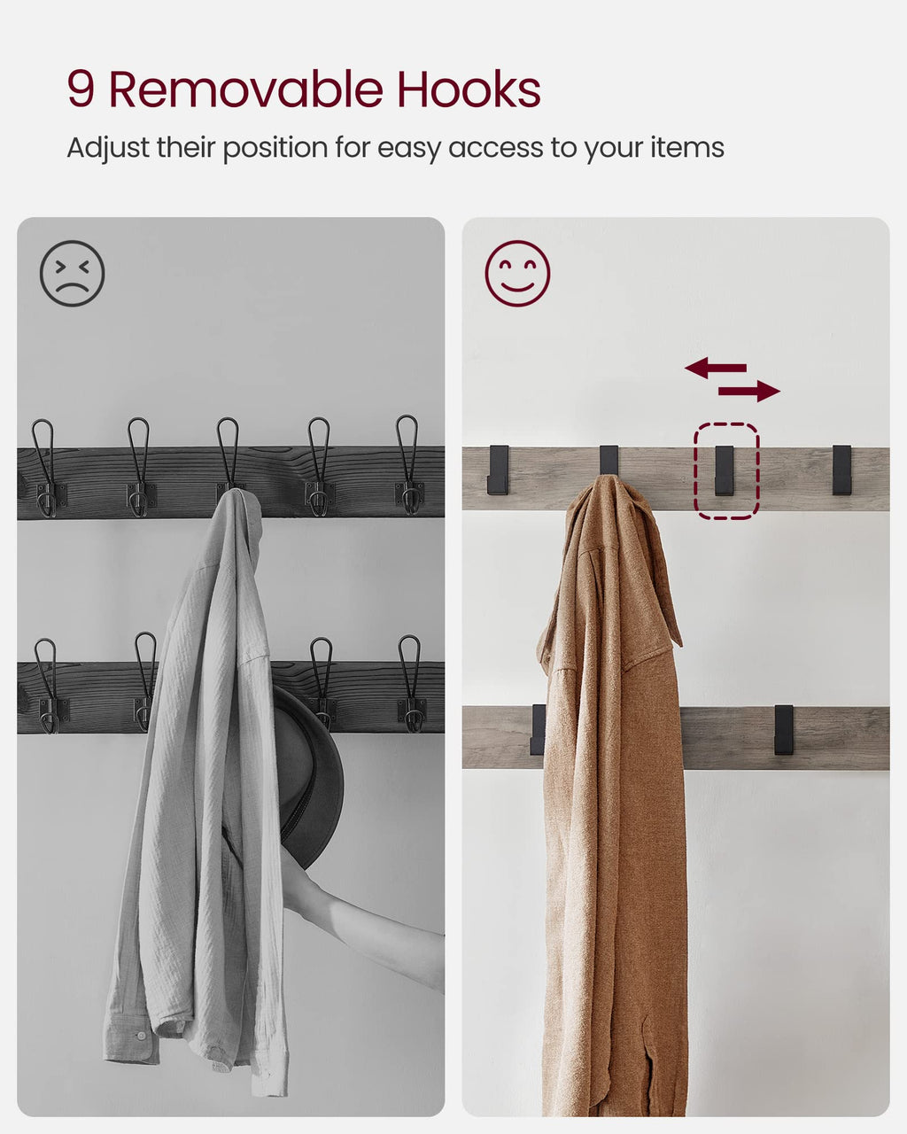 VASAGLE 4-in-1 Coat Rack with Shoe Storage Bench and 9 Hooks – Industrial