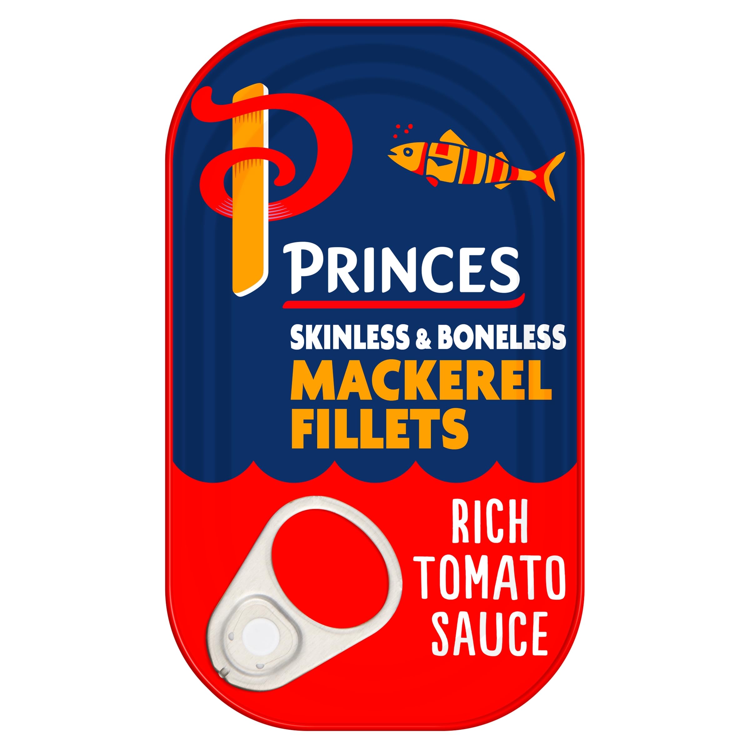 Princes Mackerel Fillets in Tomato Sauce - Skinless & Boneless (Pack of 10)