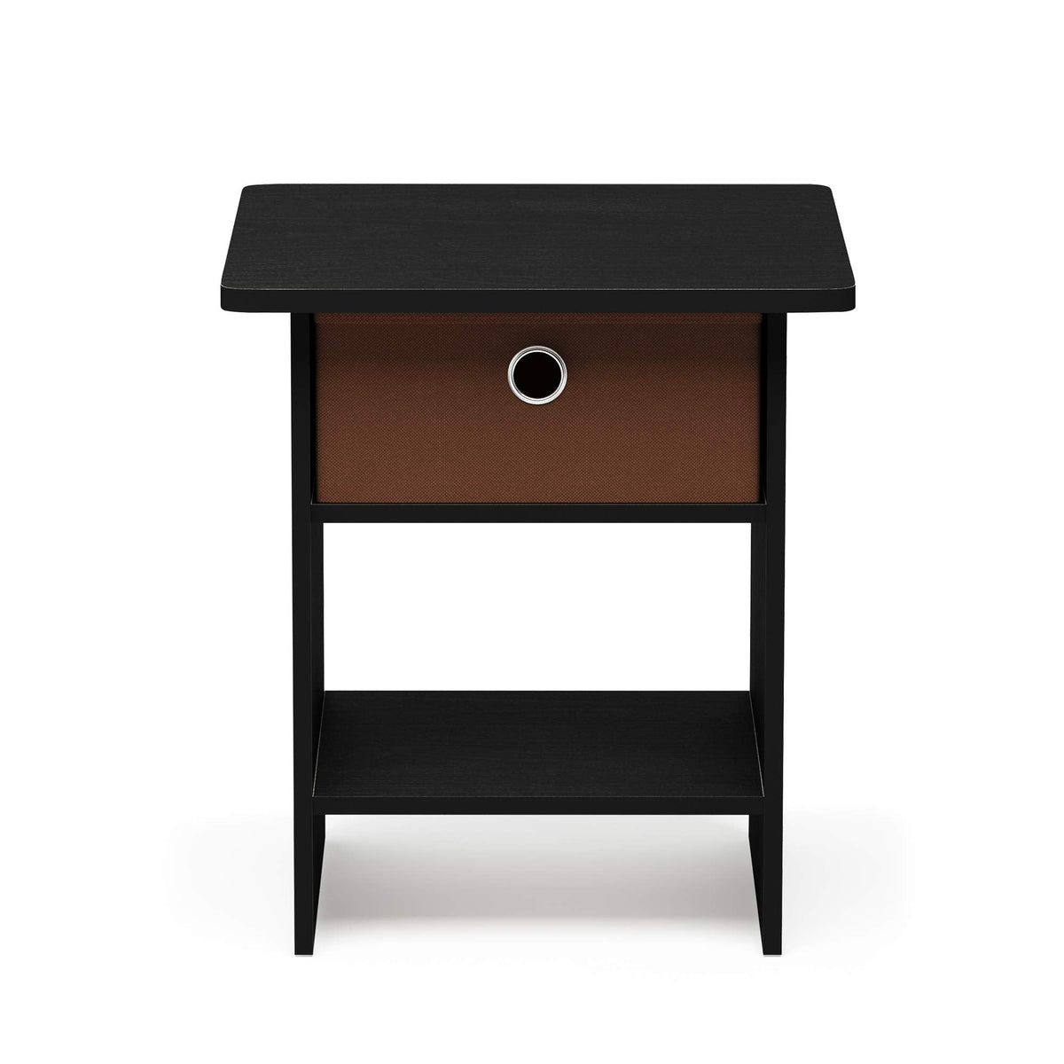 Furinno Dario End Table/ Night Stand Storage Shelf with Bin Drawer, Americano/Medium Brown - image 5