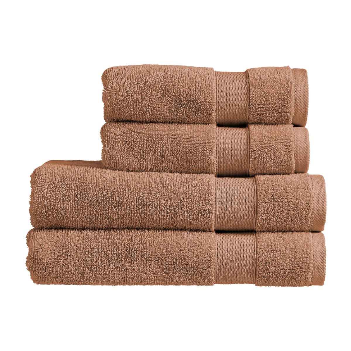 Christy Refresh 4-Piece Bath Towel Set | 100% Cotton 550GSM | Clay Brown