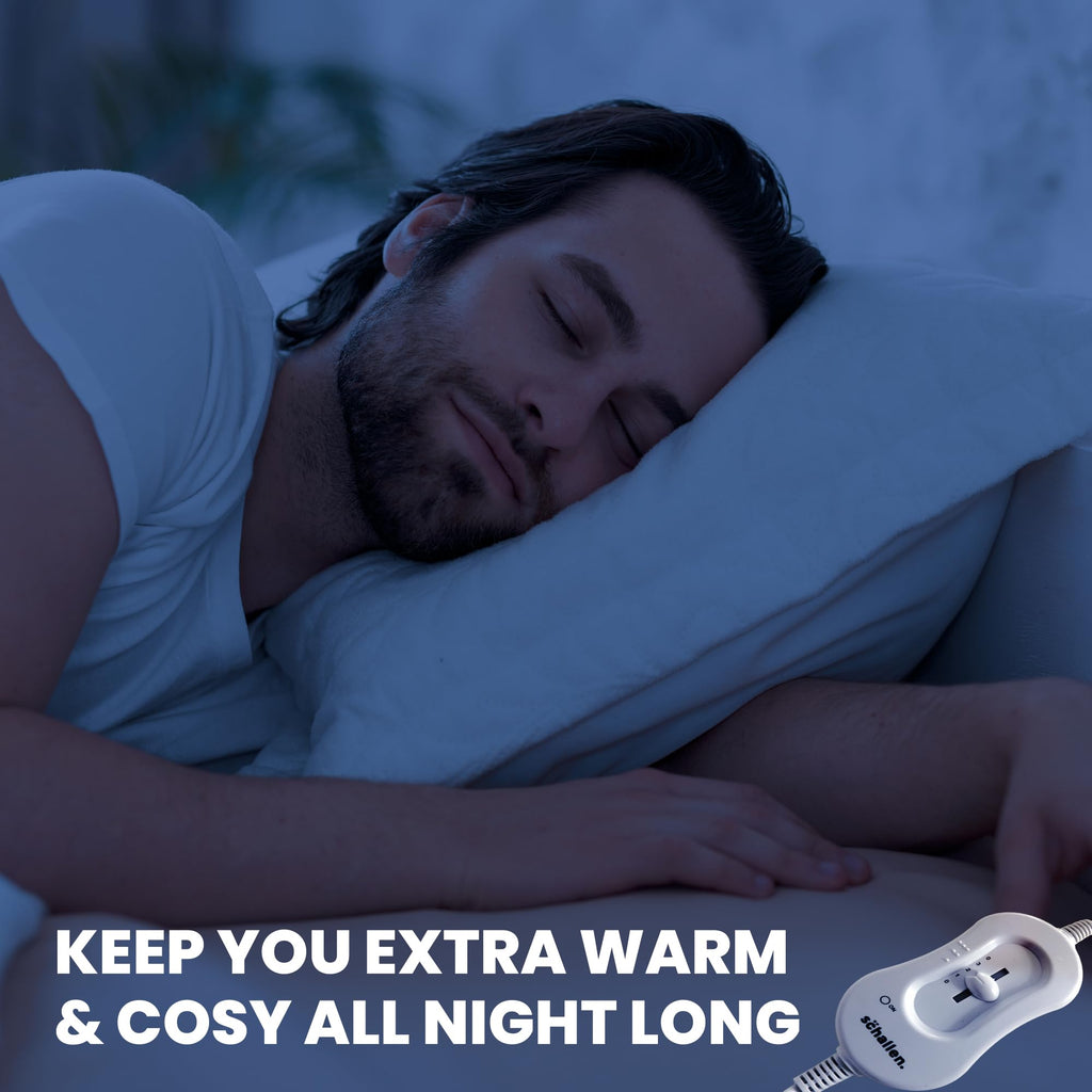Schallen Electric Heated Blanket – Double Soft Fleece with 3 Heat Settings
