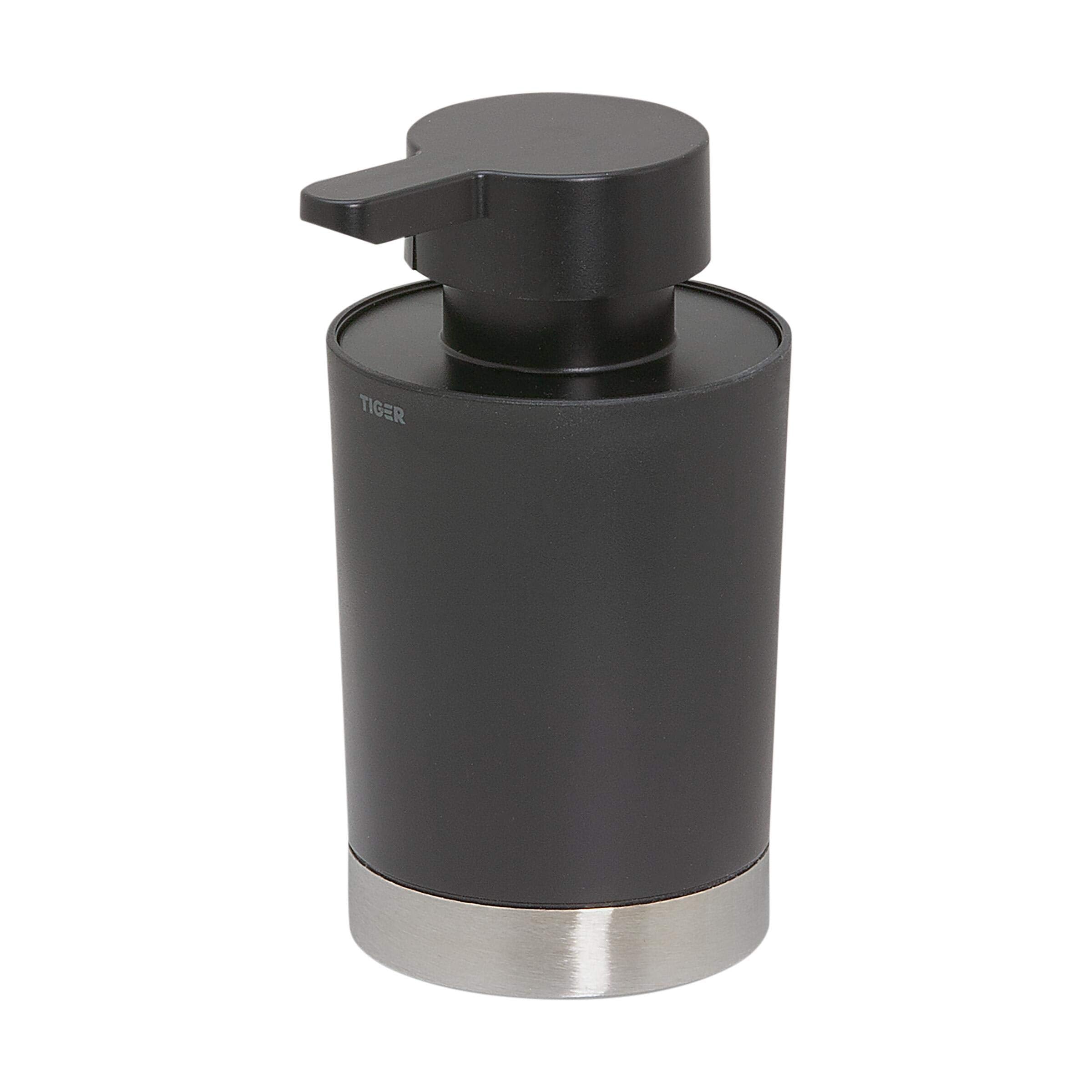 Tiger Tune Freestanding Soap Dispenser | Brushed Stainless Steel - Black