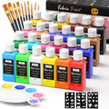 Nicpro 24 Colors Fabric Paint Set - Permanent Textile Paint with Brushes