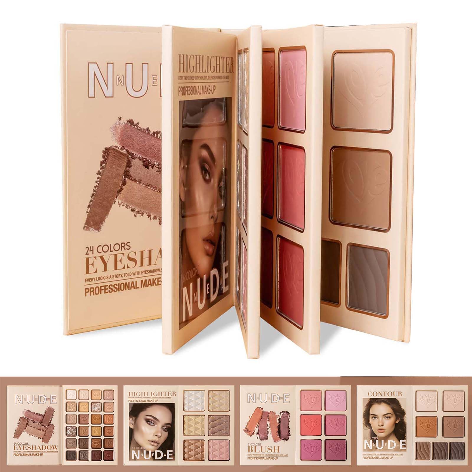43-Color Makeup Palette – 4-Layer Book-Style Eyeshadow Set