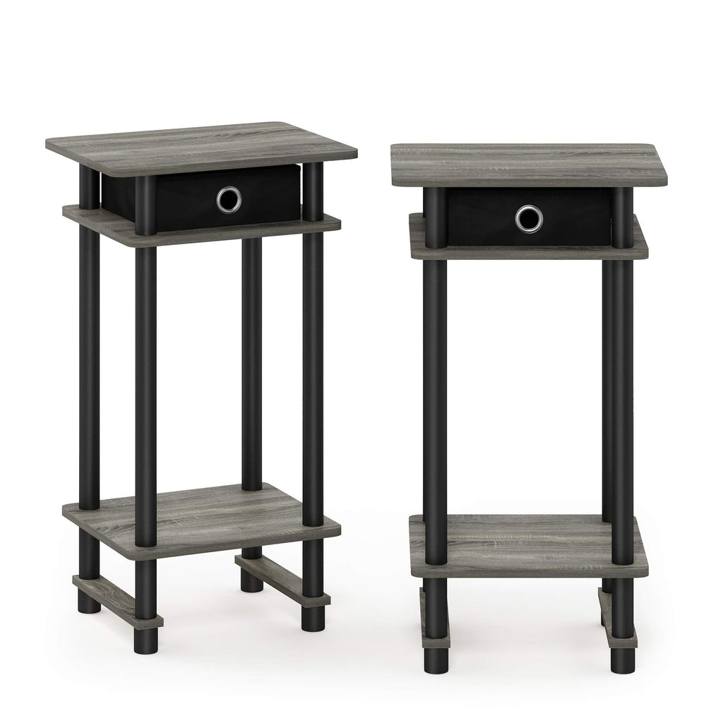 Furinno TURN-N-TUBE Side Table Set of 2, 3-Tier End Table with Storage Bin, Open Shelf Night Stand, Bedside Table, for Living Room, Bedroom - image 5