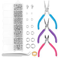 Cridoz Jewelry Repair Kit – 1520 Silver Jump Rings and 3-Piece Pliers Set