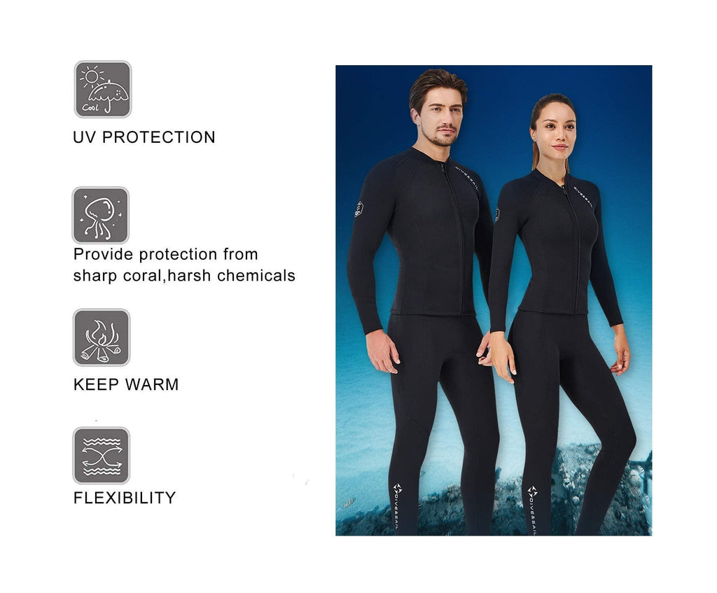 EUPTE 2mm Neoprene Wetsuit Jacket | Women's Long Sleeve Diving Top