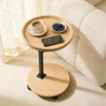 YYW C Shaped End Table Adjustable Height, Couch Tables That Slide Under for Small Spaces, 360°Swivel TV Tray Table